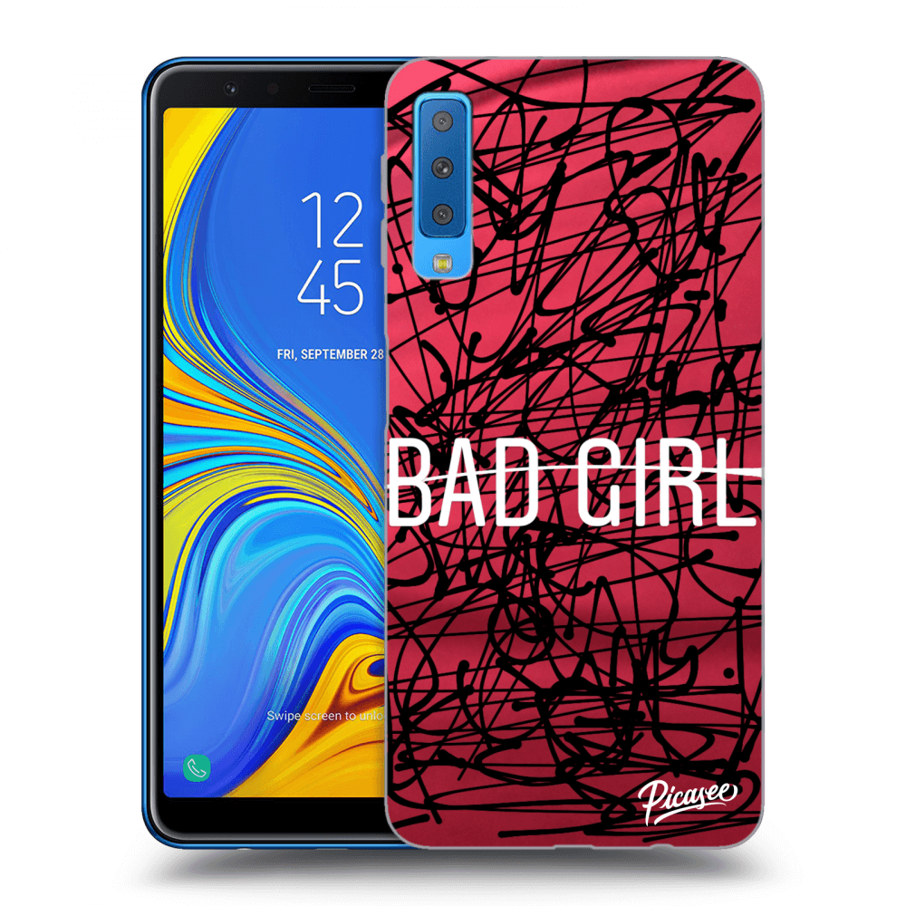 Picasee silikonowe czarne etui na Samsung Galaxy A7 2018 A750F - Bad girl