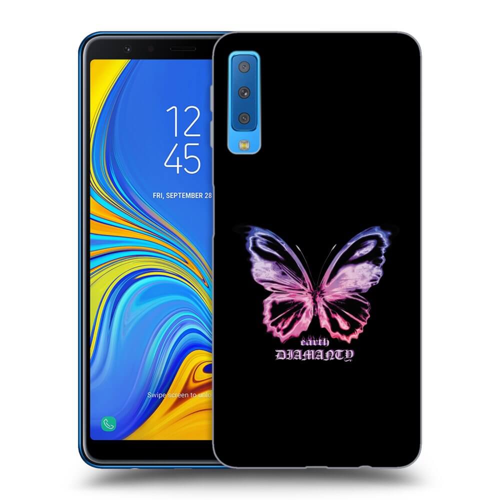 Picasee silikonowe przeźroczyste etui na Samsung Galaxy A7 2018 A750F - Diamanty Purple