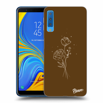 Picasee silikonowe przeźroczyste etui na Samsung Galaxy A7 2018 A750F - Brown flowers