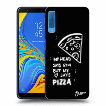 Picasee silikonowe czarne etui na Samsung Galaxy A7 2018 A750F - Pizza