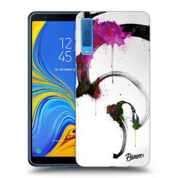 Picasee silikonowe przeźroczyste etui na Samsung Galaxy A7 2018 A750F - Peony White