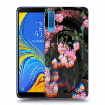 Picasee silikonowe przeźroczyste etui na Samsung Galaxy A7 2018 A750F - Rosebush black