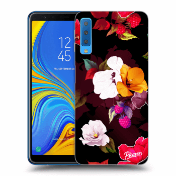 Picasee silikonowe czarne etui na Samsung Galaxy A7 2018 A750F - Flowers and Berries