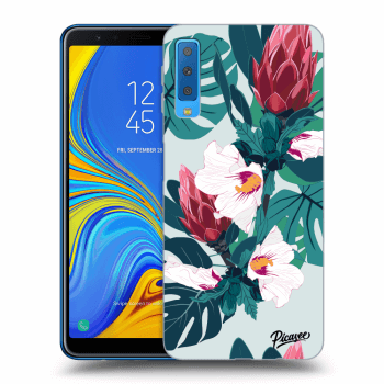 Picasee silikonowe czarne etui na Samsung Galaxy A7 2018 A750F - Rhododendron