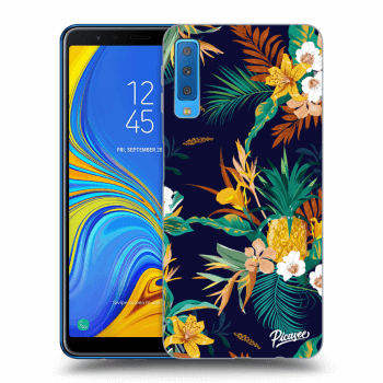 Picasee silikonowe czarne etui na Samsung Galaxy A7 2018 A750F - Pineapple Color
