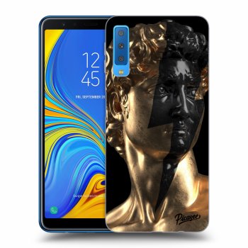 Picasee silikonowe czarne etui na Samsung Galaxy A7 2018 A750F - Wildfire - Gold