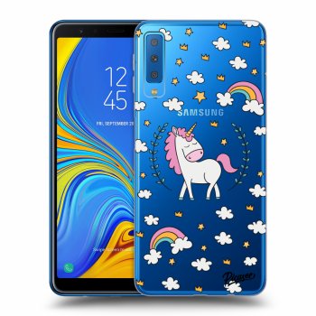 Picasee silikonowe przeźroczyste etui na Samsung Galaxy A7 2018 A750F - Unicorn star heaven