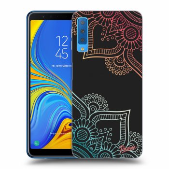 Picasee silikonowe czarne etui na Samsung Galaxy A7 2018 A750F - Flowers pattern