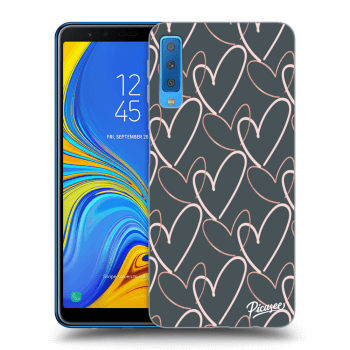 Picasee silikonowe czarne etui na Samsung Galaxy A7 2018 A750F - Lots of love