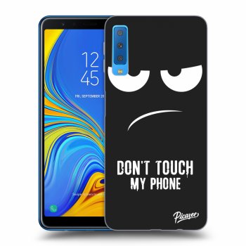 Picasee silikonowe czarne etui na Samsung Galaxy A7 2018 A750F - Don't Touch My Phone
