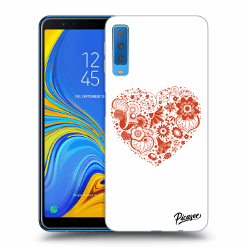 Picasee silikonowe przeźroczyste etui na Samsung Galaxy A7 2018 A750F - Big heart