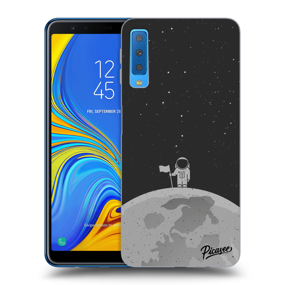 Picasee silikonowe czarne etui na Samsung Galaxy A7 2018 A750F - Astronaut