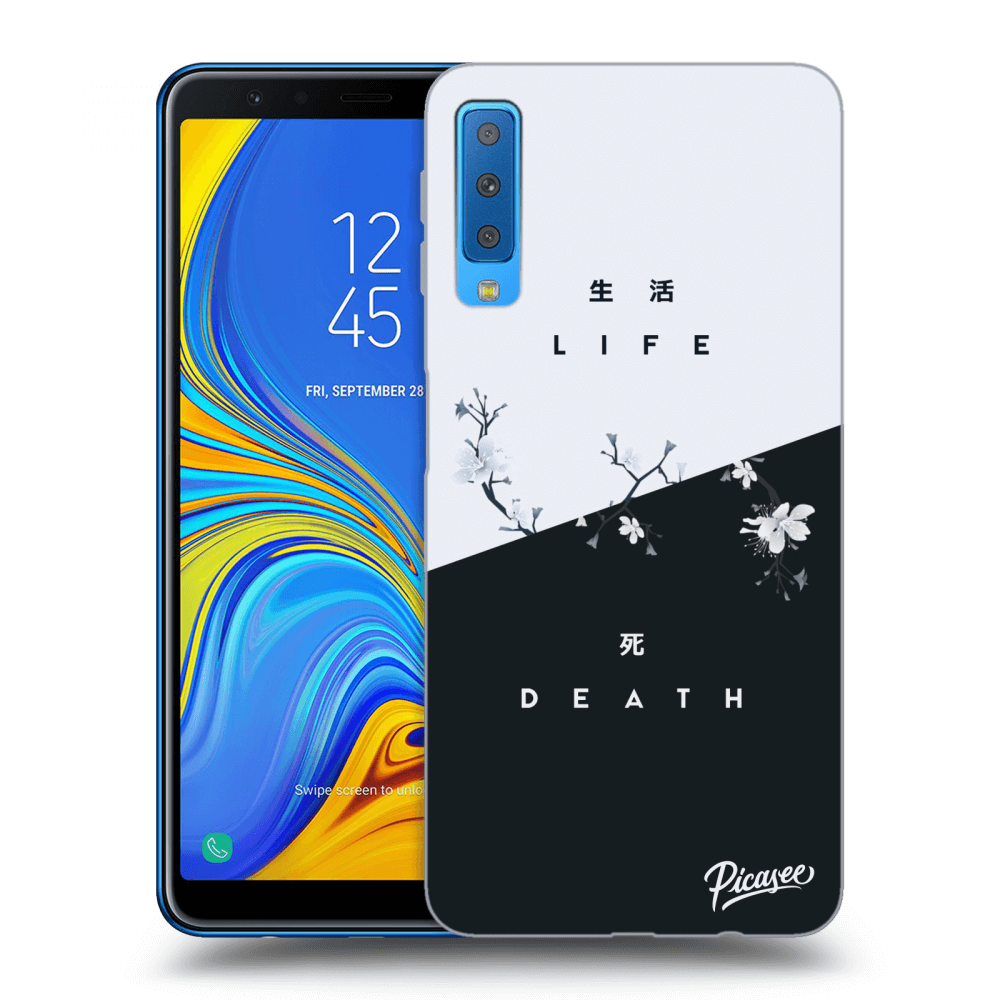 Picasee silikonowe czarne etui na Samsung Galaxy A7 2018 A750F - Life - Death
