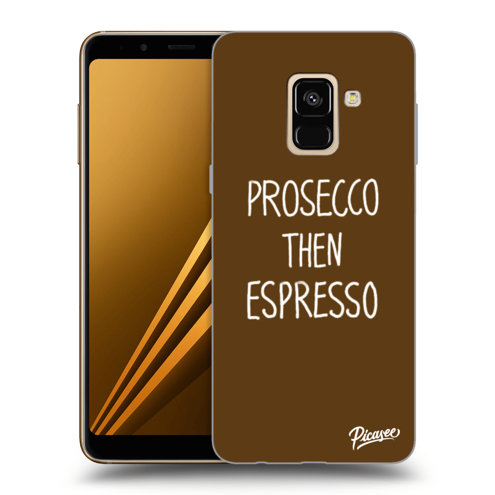 Picasee silikonowe czarne etui na Samsung Galaxy A8 2018 A530F - Prosecco then espresso