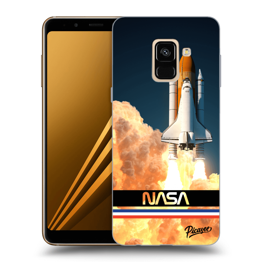 Picasee silikonowe czarne etui na Samsung Galaxy A8 2018 A530F - Space Shuttle