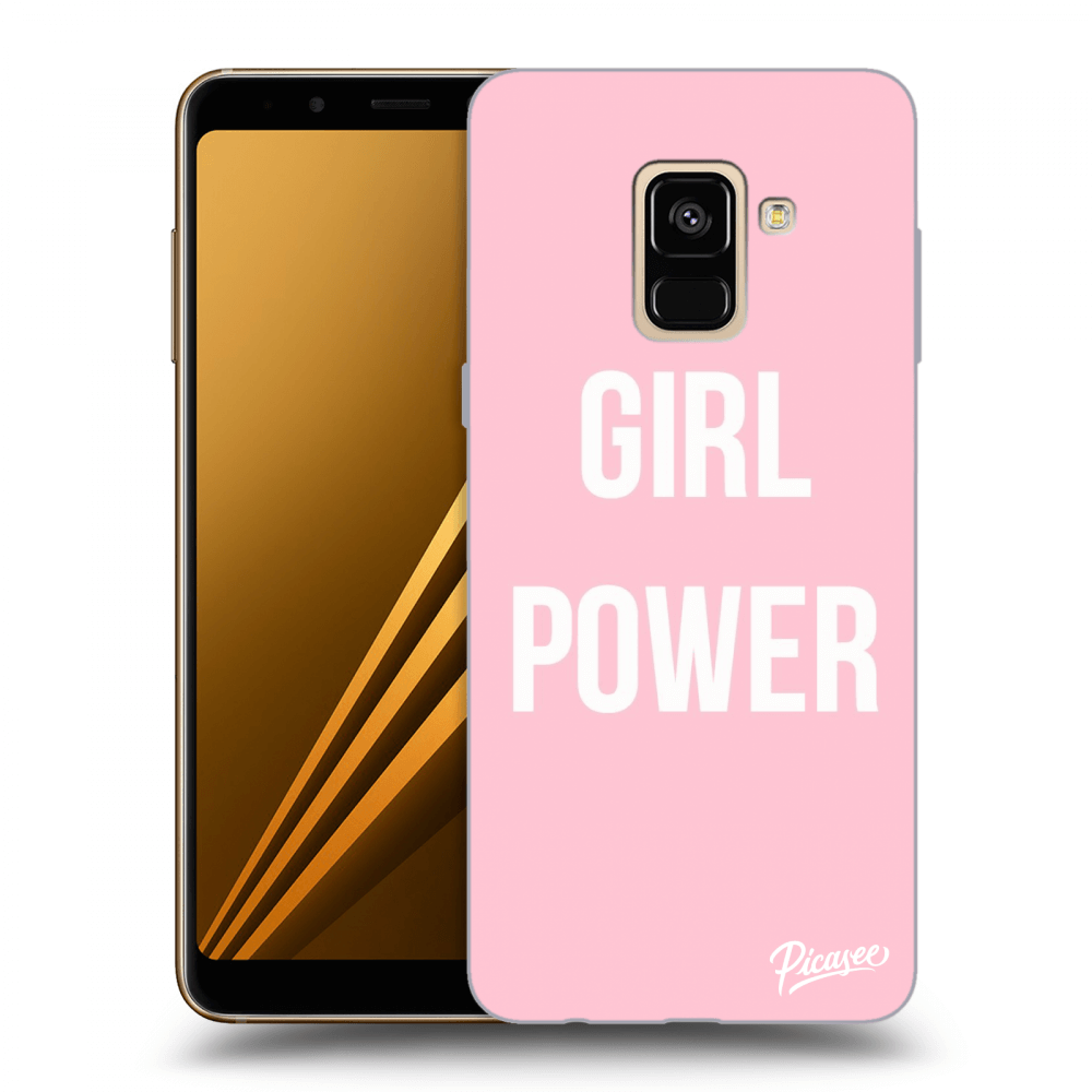 Picasee silikonowe czarne etui na Samsung Galaxy A8 2018 A530F - Girl power