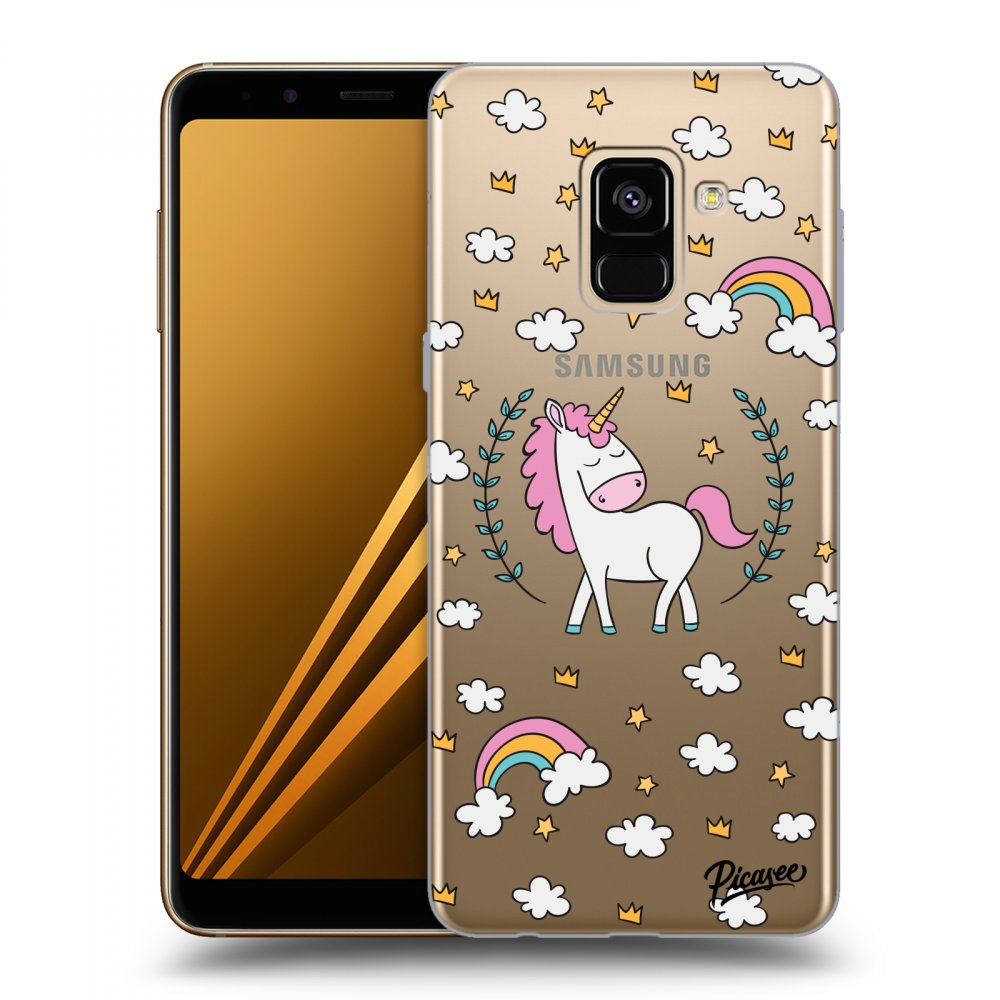 Picasee silikonowe przeźroczyste etui na Samsung Galaxy A8 2018 A530F - Unicorn star heaven