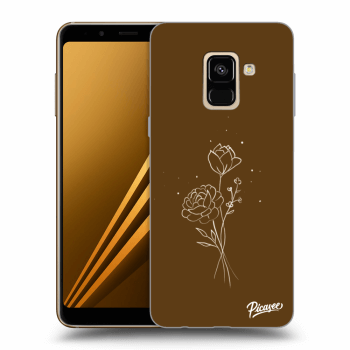Picasee silikonowe czarne etui na Samsung Galaxy A8 2018 A530F - Brown flowers