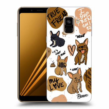 Picasee silikonowe czarne etui na Samsung Galaxy A8 2018 A530F - Frenchies