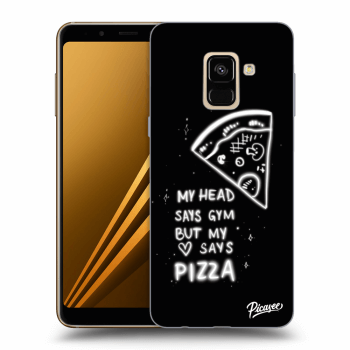 Picasee silikonowe czarne etui na Samsung Galaxy A8 2018 A530F - Pizza