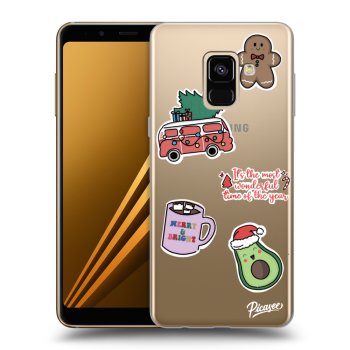 Picasee silikonowe przeźroczyste etui na Samsung Galaxy A8 2018 A530F - Christmas Stickers
