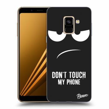 Picasee silikonowe czarne etui na Samsung Galaxy A8 2018 A530F - Don't Touch My Phone