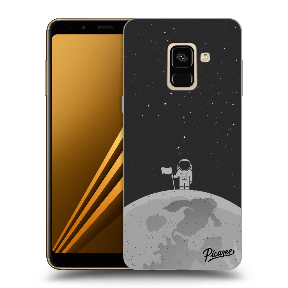 Picasee silikonowe czarne etui na Samsung Galaxy A8 2018 A530F - Astronaut