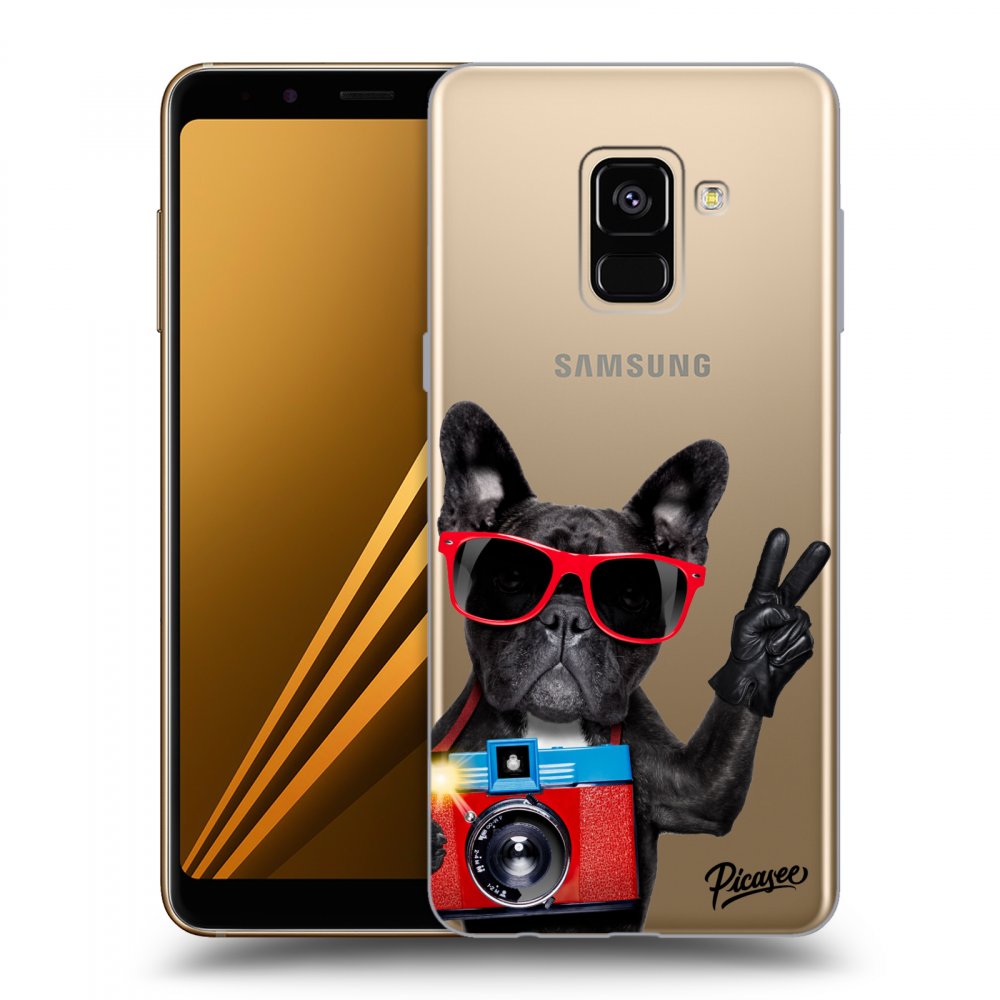 Picasee silikonowe przeźroczyste etui na Samsung Galaxy A8 2018 A530F - French Bulldog