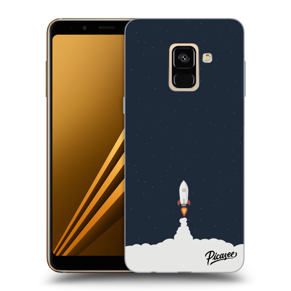 Picasee silikonowe czarne etui na Samsung Galaxy A8 2018 A530F - Astronaut 2