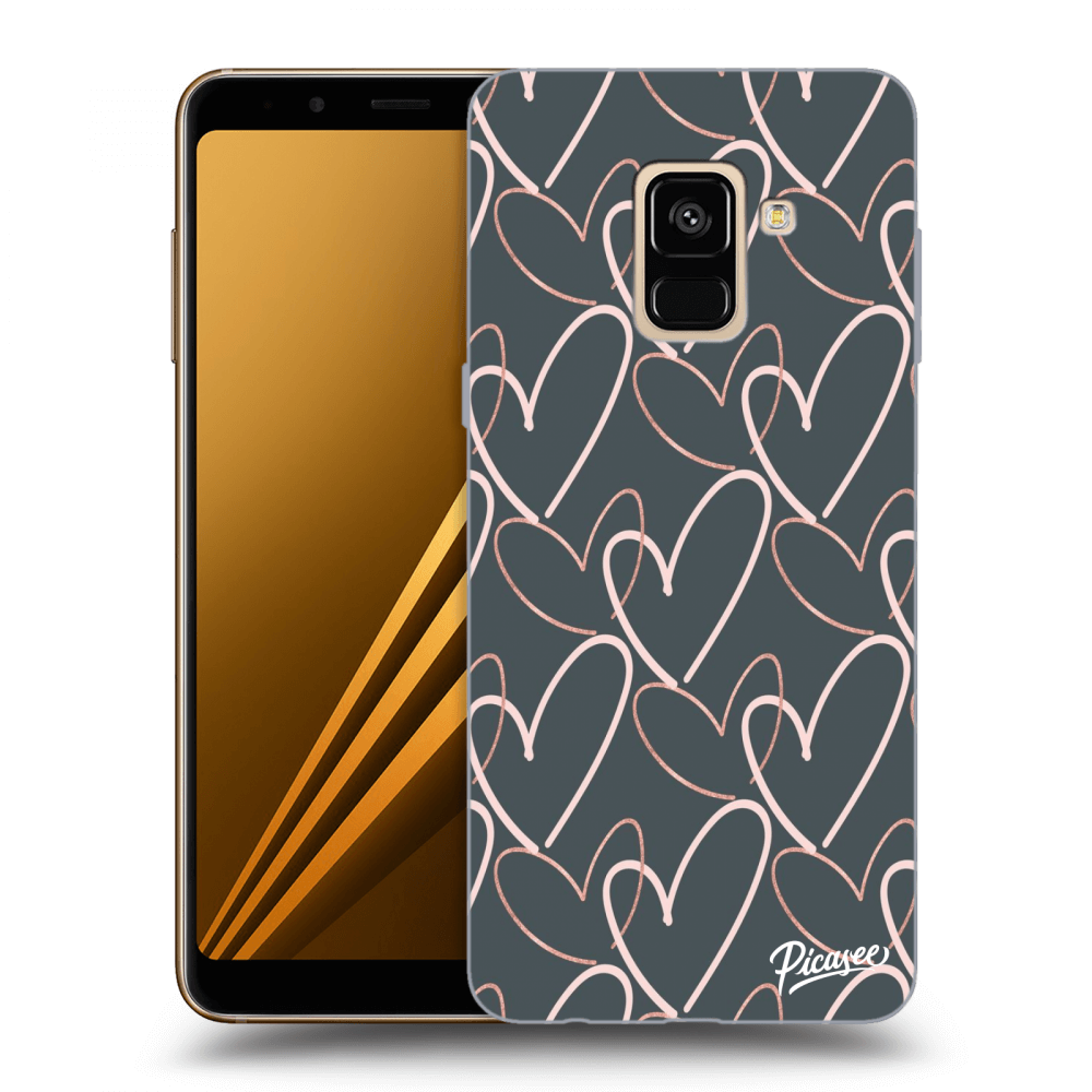Picasee silikonowe czarne etui na Samsung Galaxy A8 2018 A530F - Lots of love
