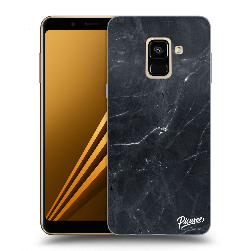 Picasee silikonowe przeźroczyste etui na Samsung Galaxy A8 2018 A530F - Black marble