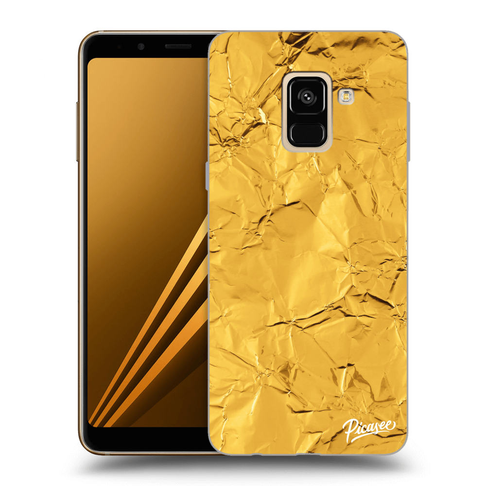 Picasee silikonowe czarne etui na Samsung Galaxy A8 2018 A530F - Gold