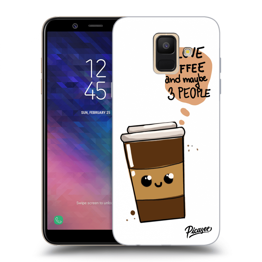 Picasee silikonowe przeźroczyste etui na Samsung Galaxy A6 A600F - Cute coffee
