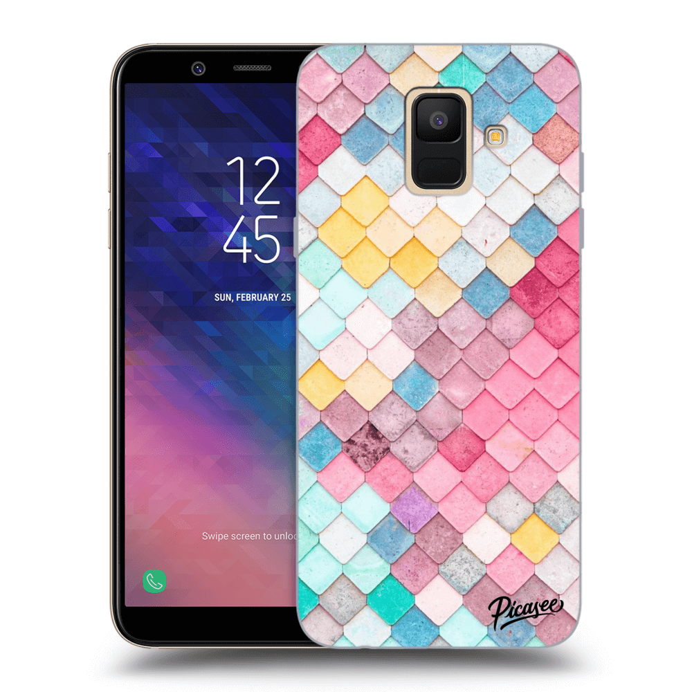 Picasee silikonowe przeźroczyste etui na Samsung Galaxy A6 A600F - Colorful roof