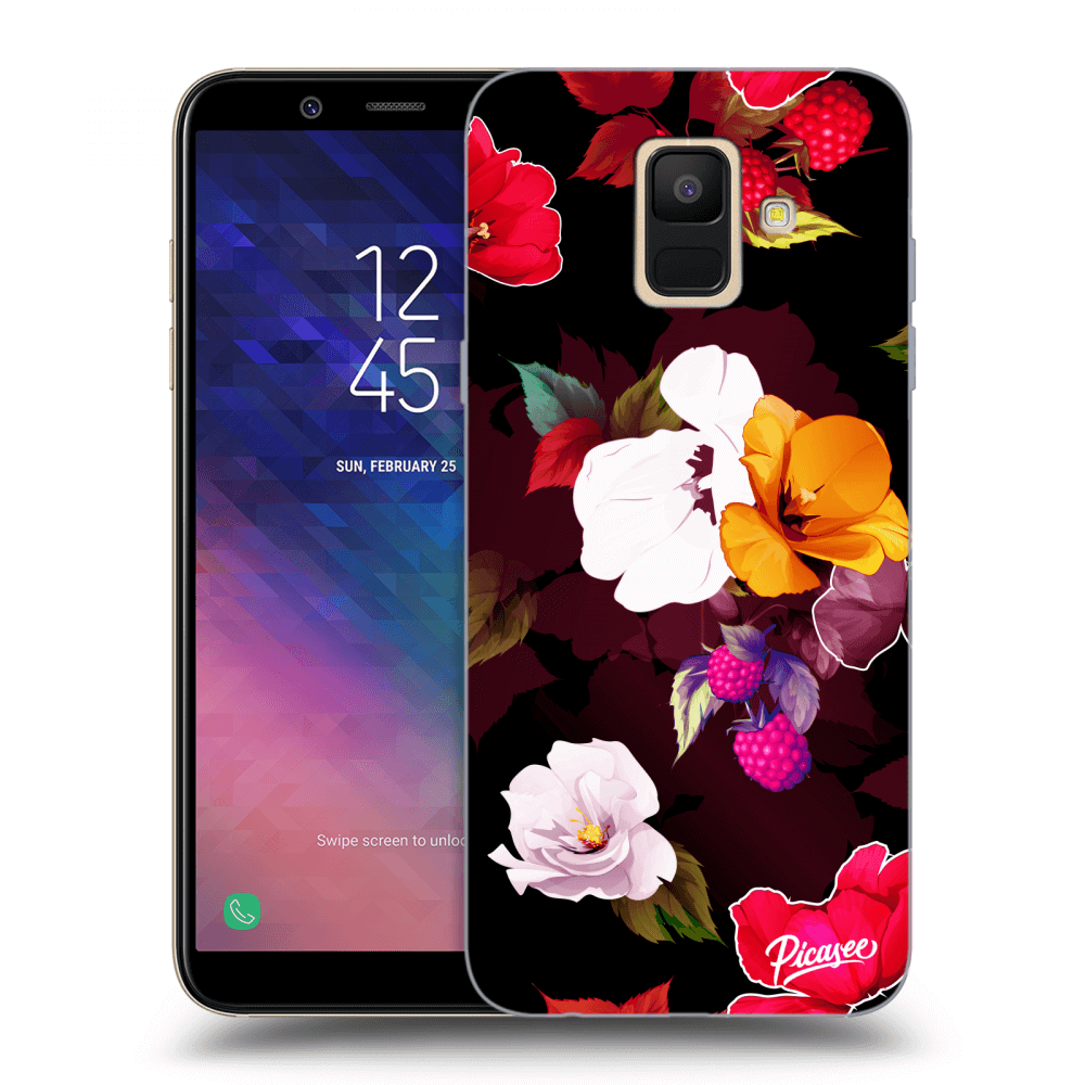 Picasee silikonowe przeźroczyste etui na Samsung Galaxy A6 A600F - Flowers and Berries