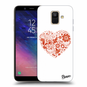 Picasee silikonowe przeźroczyste etui na Samsung Galaxy A6 A600F - Big heart