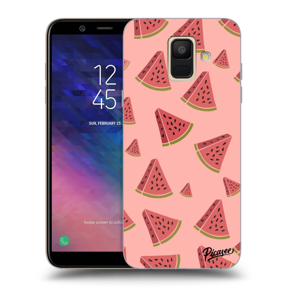 Picasee silikonowe przeźroczyste etui na Samsung Galaxy A6 A600F - Watermelon