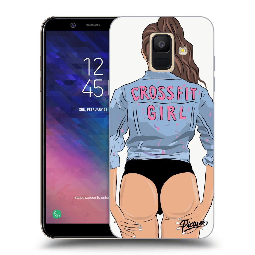 Picasee silikonowe przeźroczyste etui na Samsung Galaxy A6 A600F - Crossfit girl - nickynellow