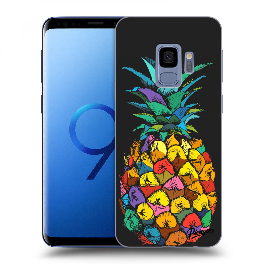 Picasee silikonowe czarne etui na Samsung Galaxy S9 G960F - Pineapple