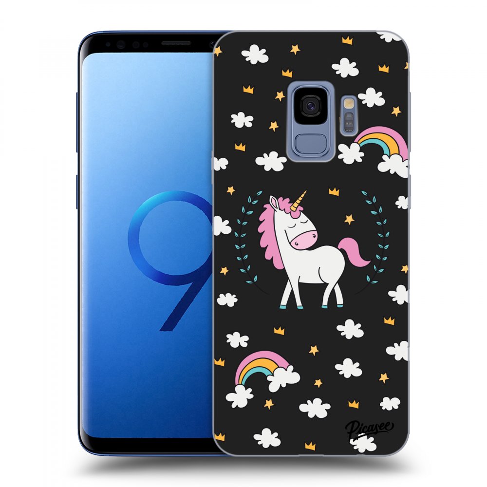 Picasee silikonowe czarne etui na Samsung Galaxy S9 G960F - Unicorn star heaven