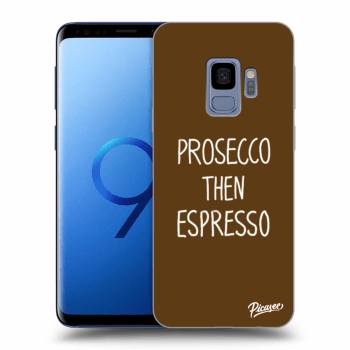 Picasee silikonowe przeźroczyste etui na Samsung Galaxy S9 G960F - Prosecco then espresso
