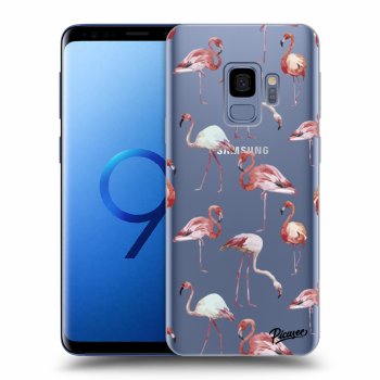Picasee silikonowe przeźroczyste etui na Samsung Galaxy S9 G960F - Flamingos