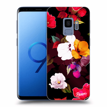 Picasee silikonowe czarne etui na Samsung Galaxy S9 G960F - Flowers and Berries