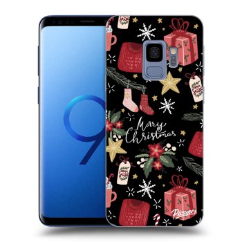 Picasee silikonowe czarne etui na Samsung Galaxy S9 G960F - Christmas