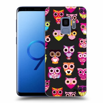Picasee silikonowe czarne etui na Samsung Galaxy S9 G960F - Owls