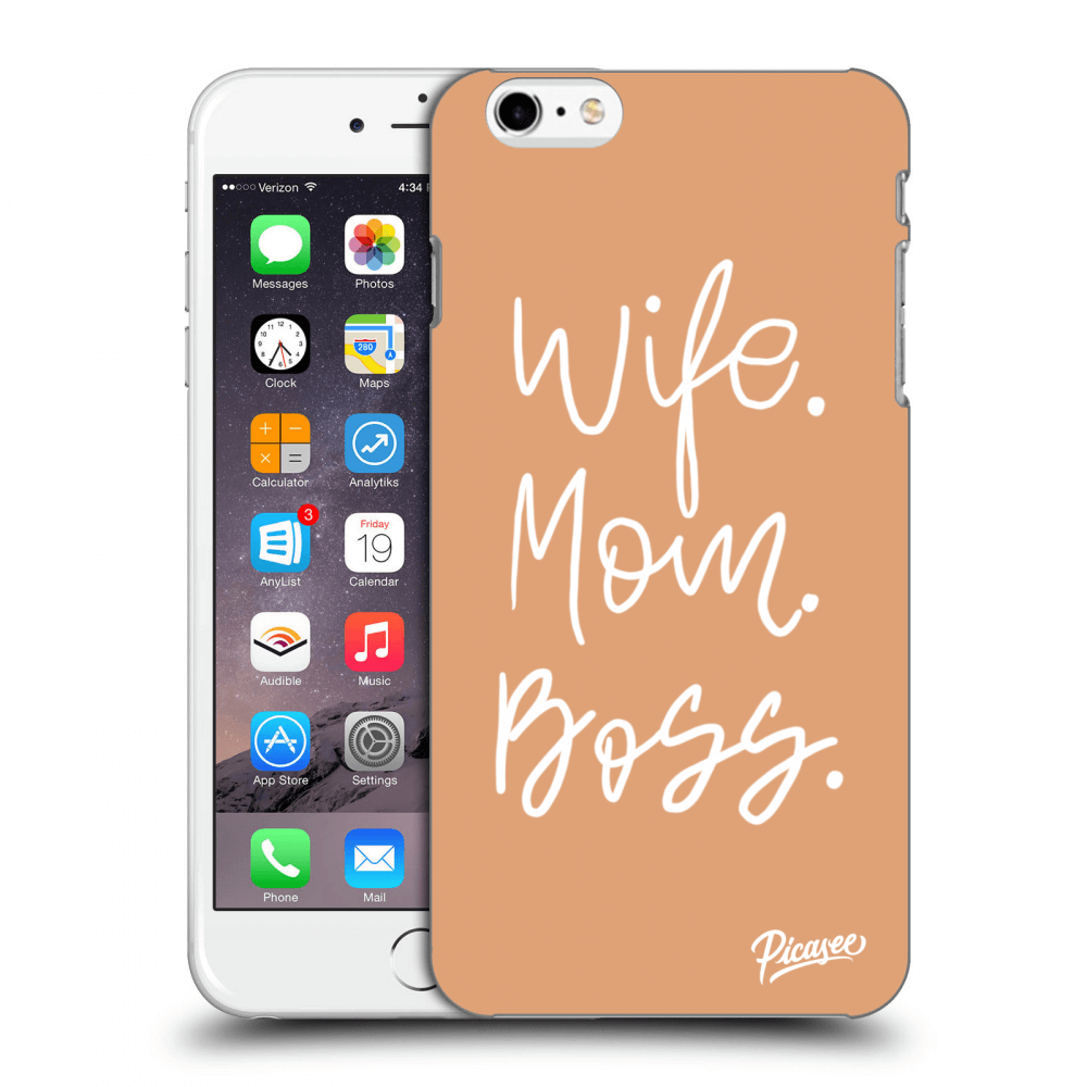 Picasee silikonowe przeźroczyste etui na Apple iPhone 6 Plus/6S Plus - Boss Mama