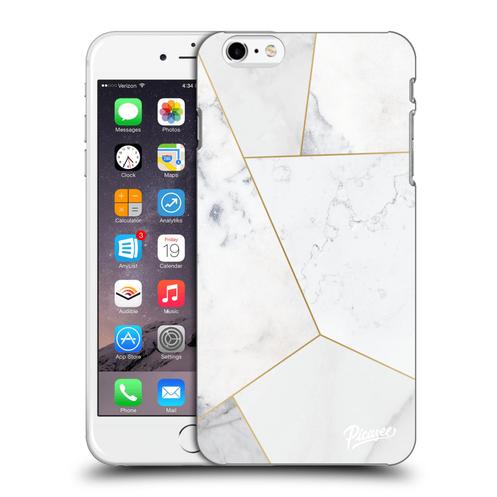 Picasee silikonowe przeźroczyste etui na Apple iPhone 6 Plus/6S Plus - White tile