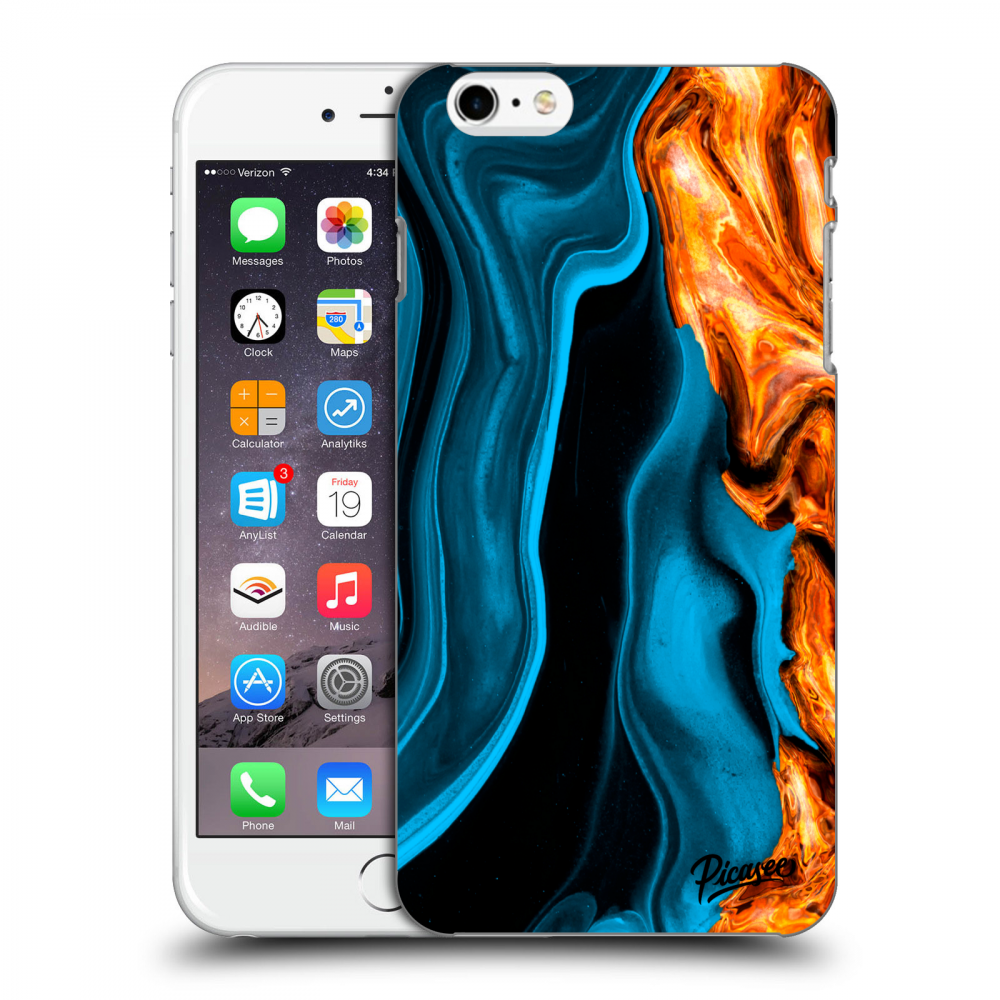 Picasee silikonowe przeźroczyste etui na Apple iPhone 6 Plus/6S Plus - Gold blue