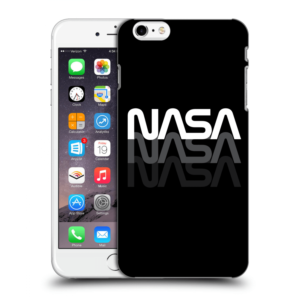 Picasee silikonowe czarne etui na Apple iPhone 6 Plus/6S Plus - NASA Triple