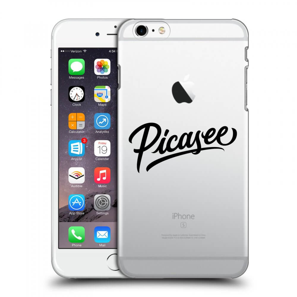 Picasee silikonowe przeźroczyste etui na Apple iPhone 6 Plus/6S Plus - Picasee - old logo - black